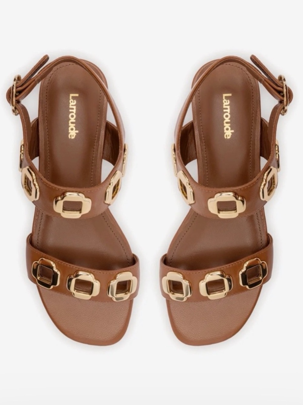 Larroude Milan Sandals in caramel